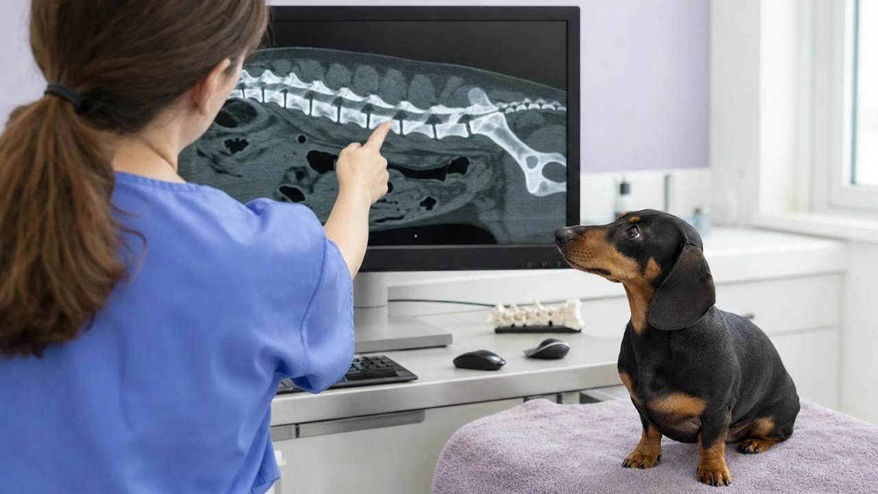 Obraz tomografii kręgosłupa psa